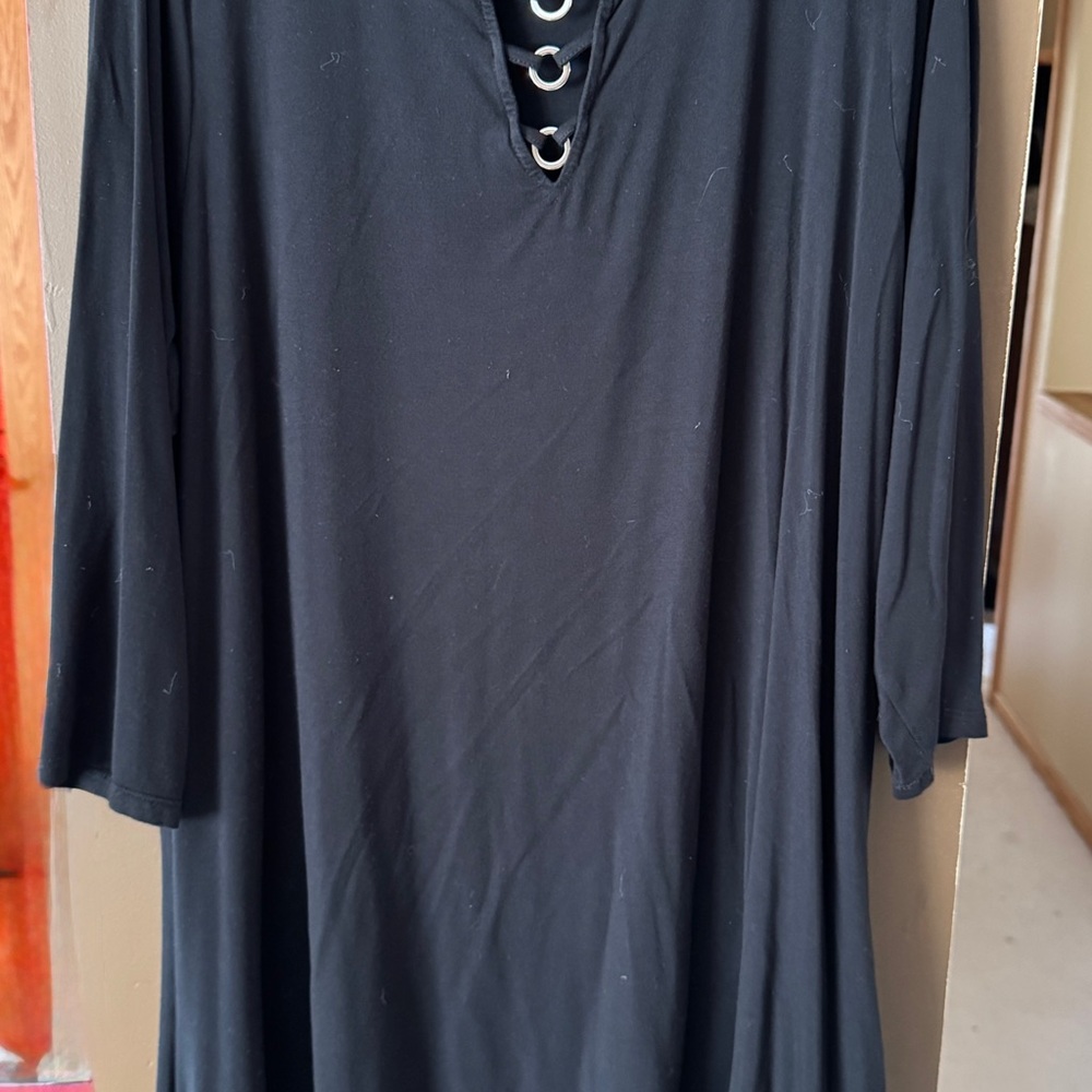 Black Dress with Grommet Detail